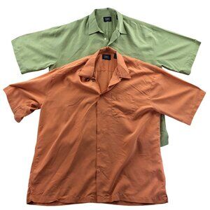 2 Haggar Collections Mens Shirt Size XL Lot Of Two Short Sleeve Button-Up Casual
